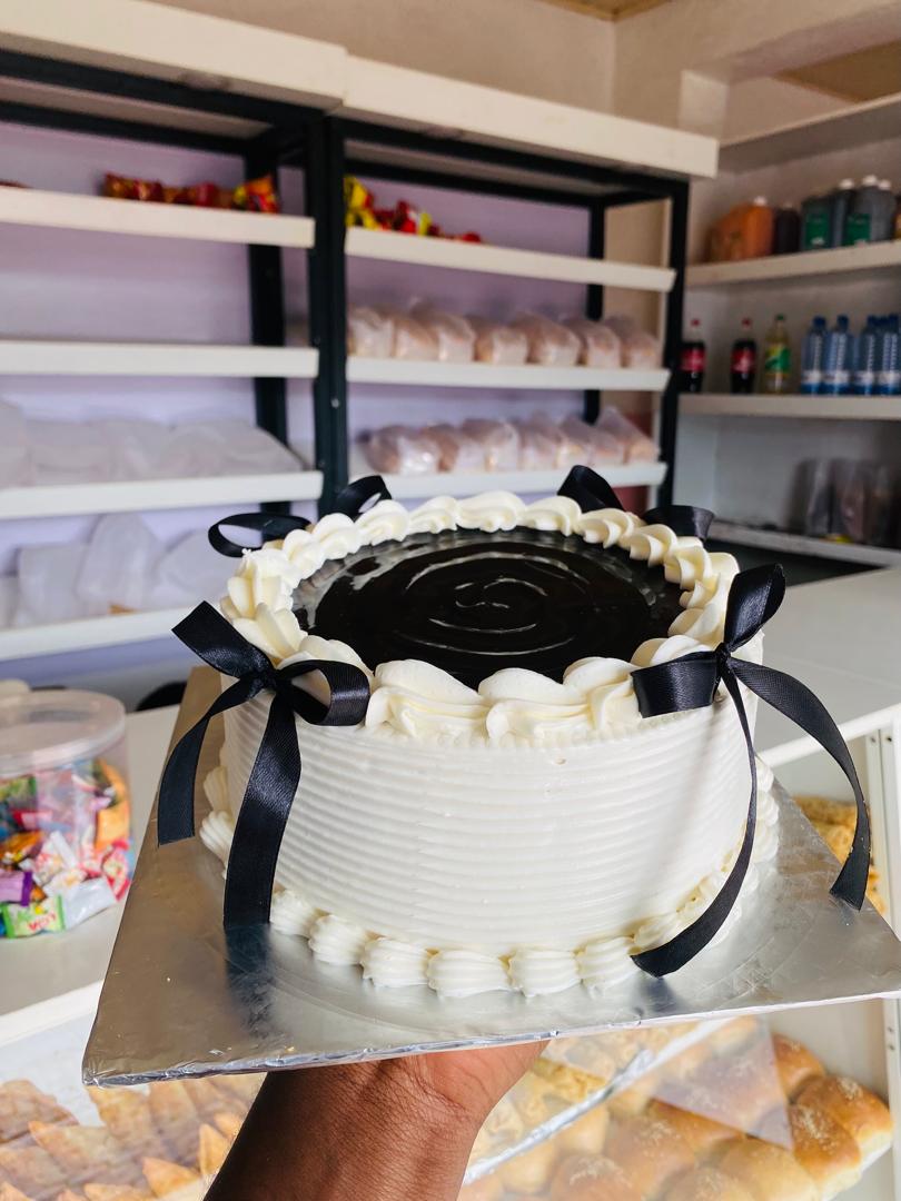 A freshly made Alliance Bakery cake