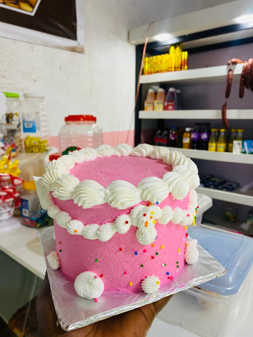 A freshly made Alliance Bakery cake