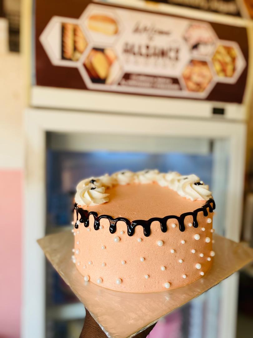 A freshly made Alliance Bakery cake